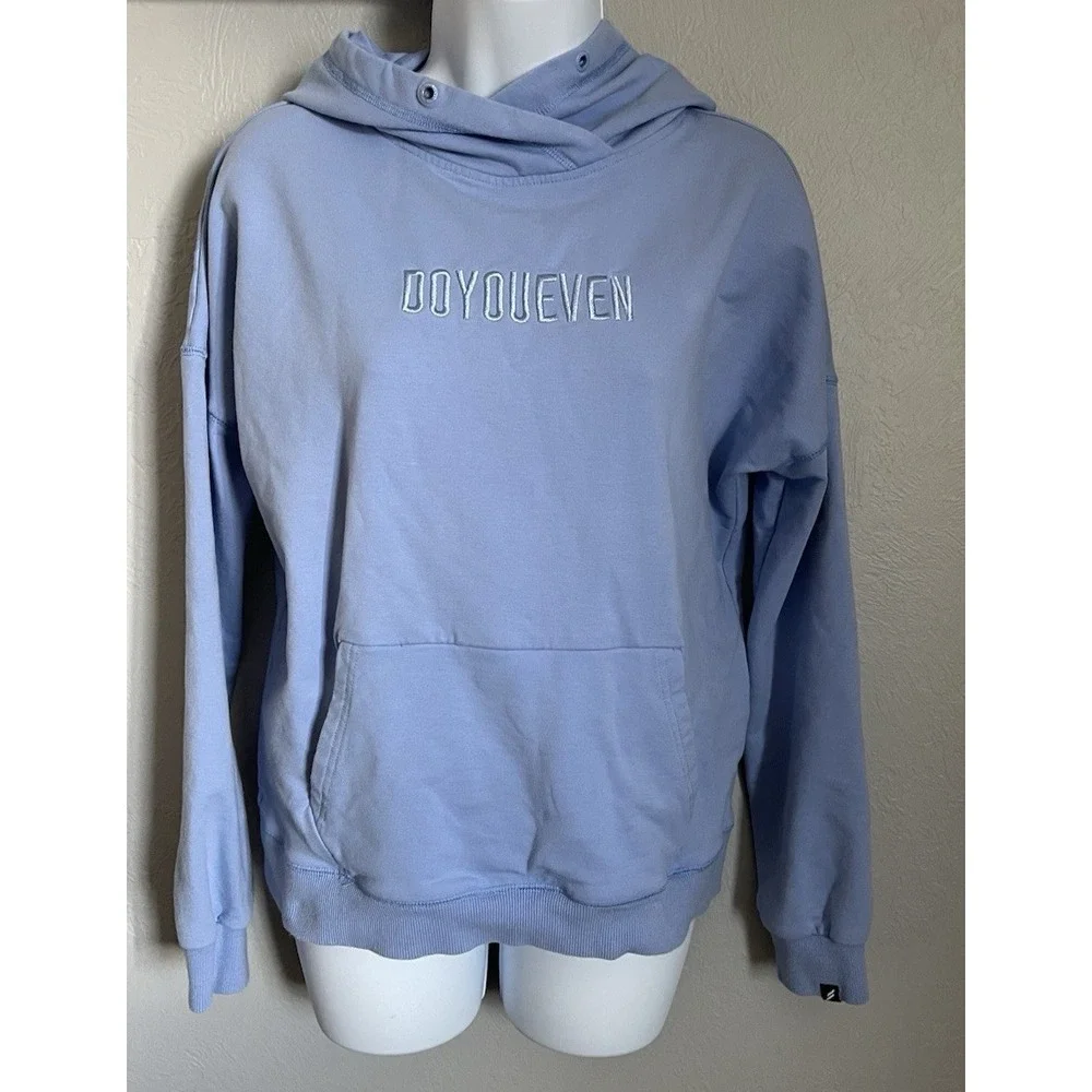 DYE Do You‎ Even Hoodie Womens Medium Blue Leave Your Mark Athletic Sweater